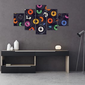Obraz - Muzyczne płyty gramofonowe (125x70 cm)