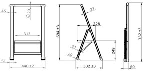 Metalowa drabina 74 cm Alu-Design – Wenko