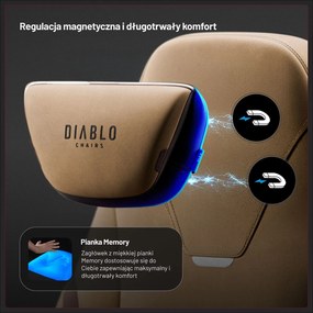Fotel gamingowy materiałowy Diablo X-Eye Prime Normal Size, Camel Brown