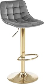 Szary pikowany hoker glamour tapicerowany welurem E4-N21