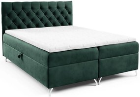 Ciemnozielone łóżko kontynentalne z pojemnikiem 5 rozmiarów - Lunavello 3X