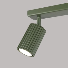 Listwa oświetleniowa 2-punktowa KARBON 2L zielona oliwkowa ryflowana SOLLUX  LIGHTING