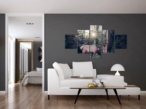 Obraz - Łoś na polanie (125x70 cm)