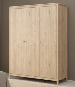 Trzydrzwiowa szafa na ubrania Madrid 3D, jackson hickory