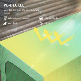 Outsunny Szklarnia Przyścienna z Folią, Wzrost Roślin, Odporna na Pogodę, 200 cm x 80 cm x 200 cm, Zielony