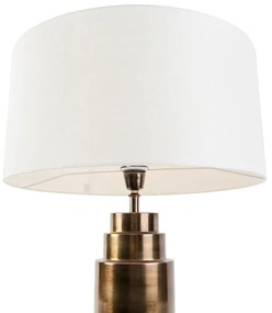 Lampa stołowa art deco brąz klosz biały 50cm - Bruut ArtDeco Oswietlenie wewnetrzne