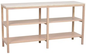 Biało-naturalna konsola z kamiennym blatem 140x40 cm Orwel – Rowico
