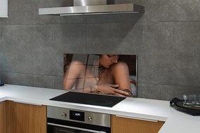 Szklany Panel Kobieta w Ozdobnej Biżuterii