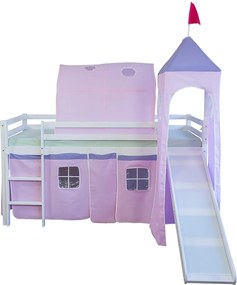 Łóżko piętrowe 90x200 cm różowe 1496