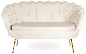 Sofa ZENDAYA Dwuosobowa Kremowa Muszelka Glamour do Salonu
