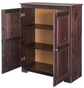 Brązowa szafka z litego drewna sosnowego 100x35 cm Cubrix – Støraa