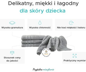 Dziecięcy ręcznik LINEA 30x50 cm ciemnoszary, 100% bawełna