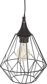 Czarna metalowa lampa wisząca o przewodowej strukturze D 19 cm Nowoczesna