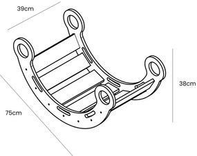 Huśtawka z litego drewna sosnowego w naturalnym kolorze 39x75x38 cm Montessori – Meowbaby