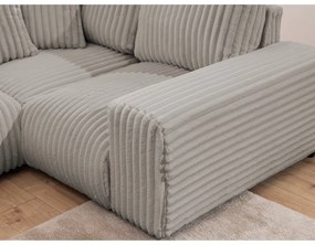 Jasnoszary sztruksowy narożnik (prawostronny/w kształcie litery U) Justin – Ropez