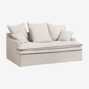 Sofa Z Lnu I Bawełny Lounge Grace Tkaniny Beige - Sklum