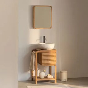Zestaw Mebli Łazienkowych Bradley Z Drewna Tekowego Nieregularna Z Biały Cementu ↔︎40 - Sklum