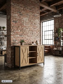 Komoda z półkami dąb artisan w stylu loft  F8-B85