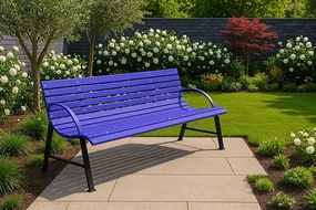 Fioletowa ławka ogrodowa 140 cm H8-P16