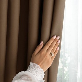 Brązowa zasłona częściowo zaciemniająca (dimout) 140x250 cm Carli Tie – Restilo