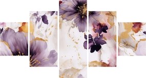 Obraz - Kwiaty akwarelowe (125x70 cm)