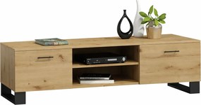 Szafka RTV na czarnych nóżkach dąb artisan W8-F20