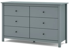Szarozielona komoda z litego drewna sosnowego 130x80x45 cm Misti – Marckeric
