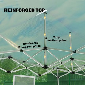 Outsunny Szklarnia typu pop-up ok. 200x300x270 cm Składana szklarnia foliowa z dachem dwuspadowym, drzwiami i oknami na zamek błyskawiczny | Aosom PL