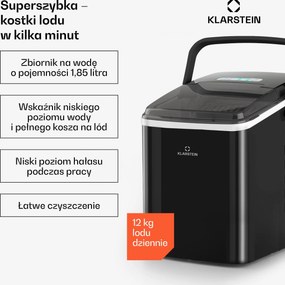 Klarstein ArcticPorter 12kg/24h 1,85L Kostkarka do Lodu Czarny