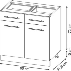 Szafka dolna do kuchni złoty dąb energetyczny 80x60x82 fame-line