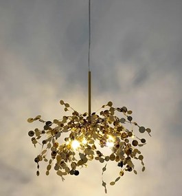 Designerska lampa wisząca Monete Single, złota