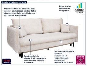 Beżowa sztruksowa kanapa rozkładana z pojemnikiem P5-H93