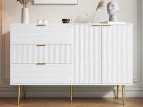 Nowoczesny bufet - 2 drzwi i 3 szuflady - Biały