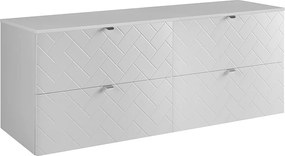 Meble łazienkowe, Biały Mat, 160 x 57 x 46 cm, uchwyty srebrne