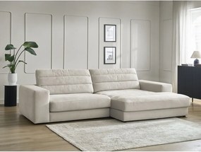 Beżowy aksamitny narożnik (prawostronny/z szezlongiem) Sierra – Bobochic Paris