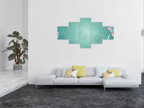 Obraz - Koła z kwiatami (125x70 cm)