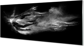 Panel szklany do Kuchni Baletnica w Dymie na Szarym Tle