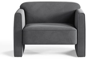 Szary aksamitny fotel Abby – Micadoni