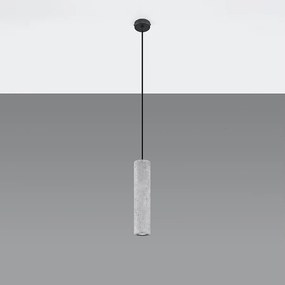 Lampy wiszące industrialny Solvix, beton - 1 źródło światła 4000K - L.8 x H.105 cm - szary