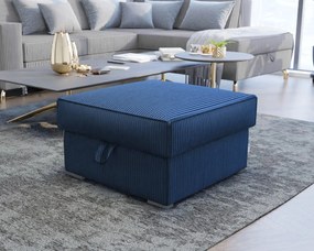 Ciemnoniebieski taboret SMART COSARO z miejscem do przechowywania 65x65 cm