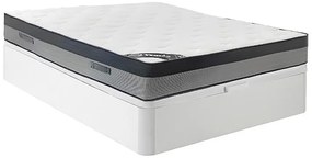 Zestaw 140 x 190 cm stelaż ze skrzynią biały + materac hybrydowy z 7 strefami sprężyn kieszeniowych i pianką termoelastyczną gr.30cm - ILYROS marki YSMÉE