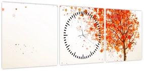 Obraz - Drzewo na wietrze (z zegarem) (90x30 cm)