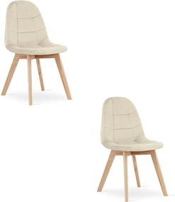 Krzesło Valora NUUC w kolorze beżowym, ergonomiczne, aksamitne x2