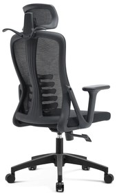 Fotel Biurowy Ergonomiczny Obrotowy JULIET Wentylowany Czarny Nowoczesny