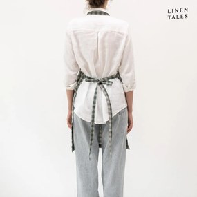 Lniany fartuch Forest Green Gingham – Linen Tales