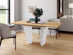 Rozkładany stół do jadalni Violan II R dąb hikora/biały mat