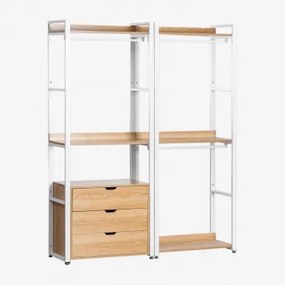 Modułowa Otwarta Szafa 2-częściowa Z Szufladami Ze Stali I Mdf Ariaster Miel - Sklum