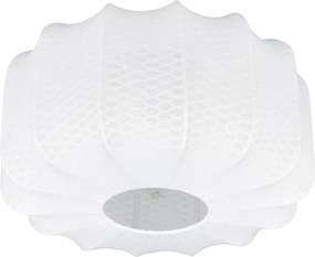 Biała metalowa lampa sufitowa z tekstylnym kloszem ø 40 cm Madleine – Reality