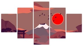 Obraz - Ilustracja góry Fuji (125x70 cm)