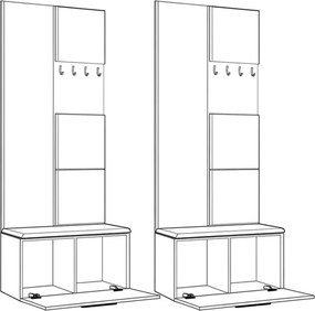 Masseno Garderoba MODULO 161,2/204/40 cm do Przedpokoju Nowoczesna Biała